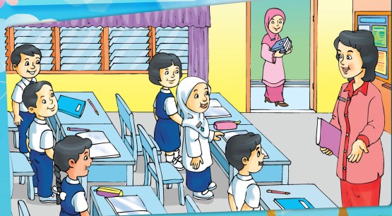 ilustrasi siswa sedang belajar di ruang kelas