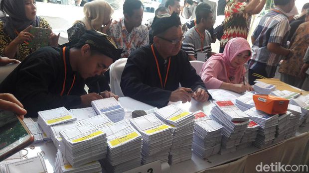 Suasana simulasi untuk Pemilu 2019 di Bogor