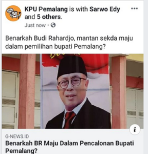 Laman Facebook KPU Pemalang Kampanyekan Bakal Cabup, Ini Tanggapan DKPP