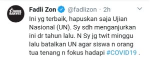 Tulisan Fadli Zon