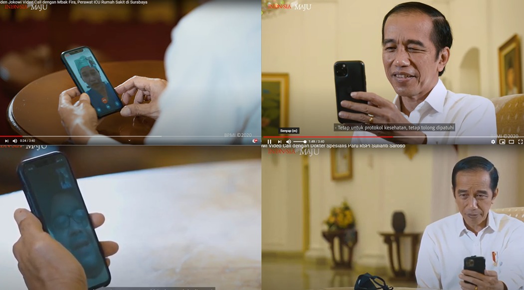 Ketika Presiden Joko Widodo Berkontak Dengan Tenaga Kesehatan Penanganan Covid-19