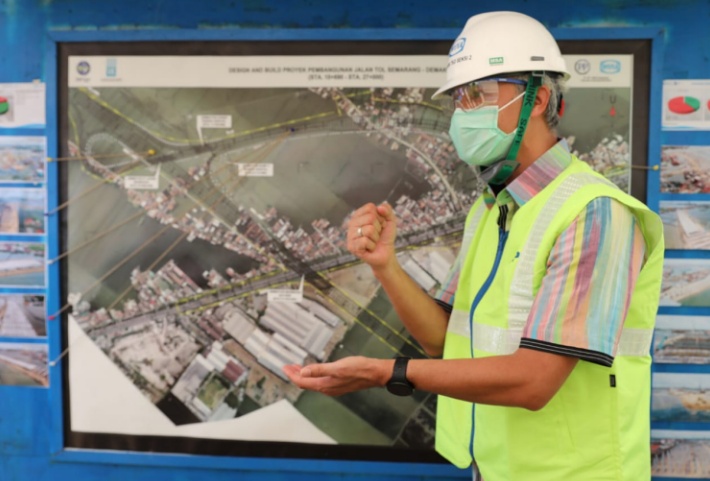 Tinjau Pembangunan Tol Semarang - Demak, Ganjar : Gencarkan manfaatnya