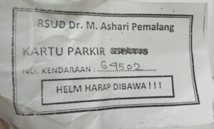 Kertas parkir yang disinyalir pungli